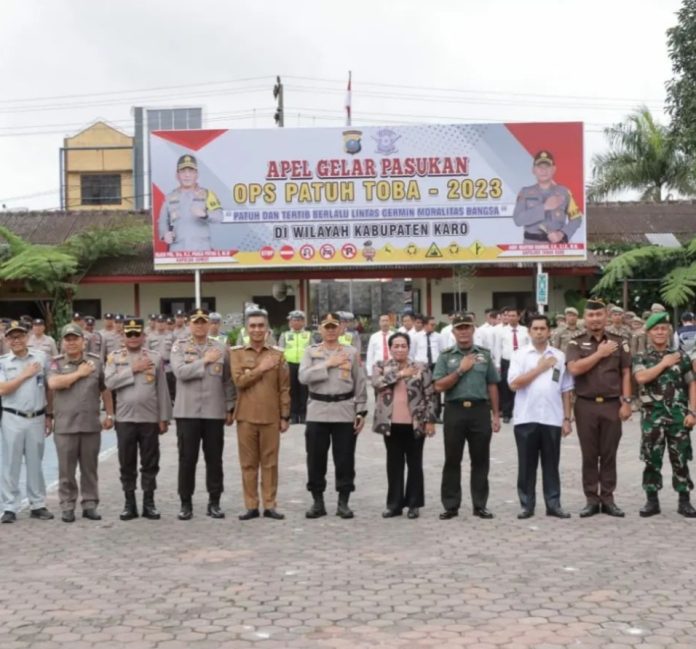 Wakil Bupati Karo Theopilus Ginting Hadiri Apel Gelar Pasukan Ops Patuh Toba 2023